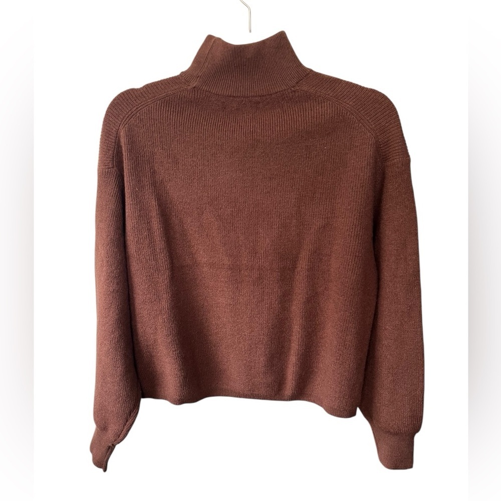 Oak + Fort Mockneck Sweater in Coffee Bean, Size - Picture 3 of 10